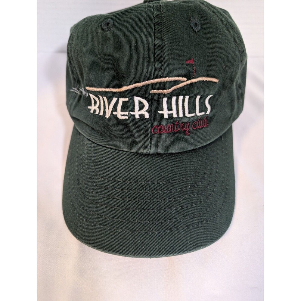 GOLF HAT River Hills Country Club Adjustable Adult Size MYRTLE BEACH Green EUC